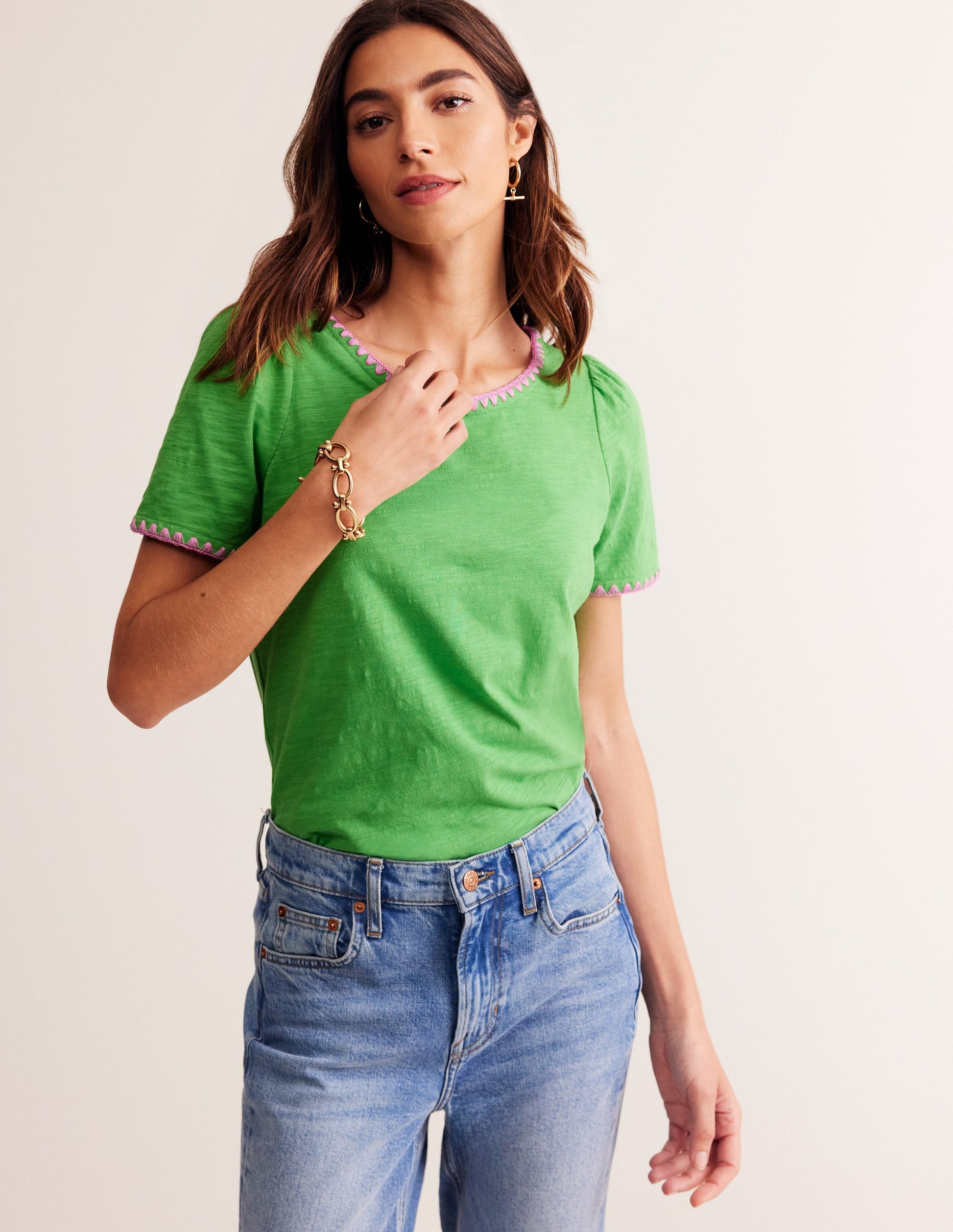 Ali Crochet T-shirt-Kelly Green-4