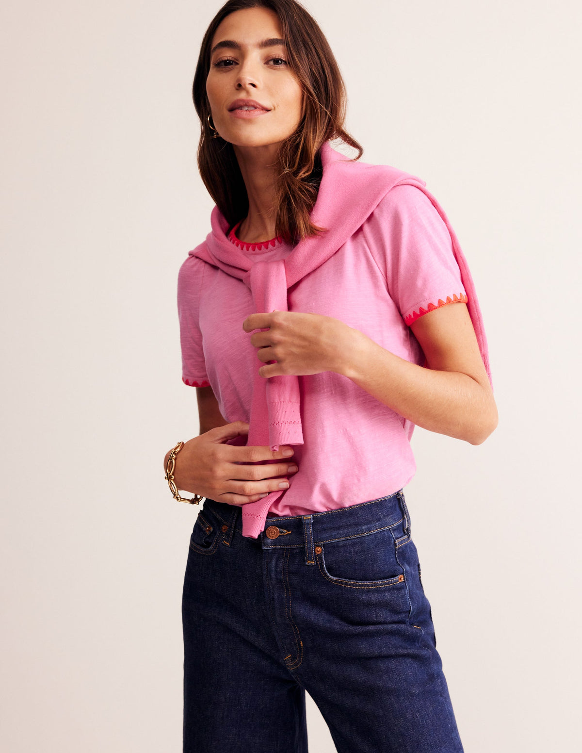 Ali Crochet T-shirt-Sangria Sunset - Image 1