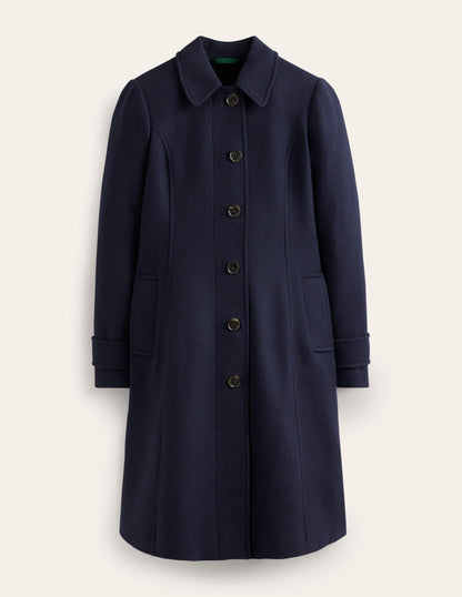 Durham Wool Blend Coat-Navy