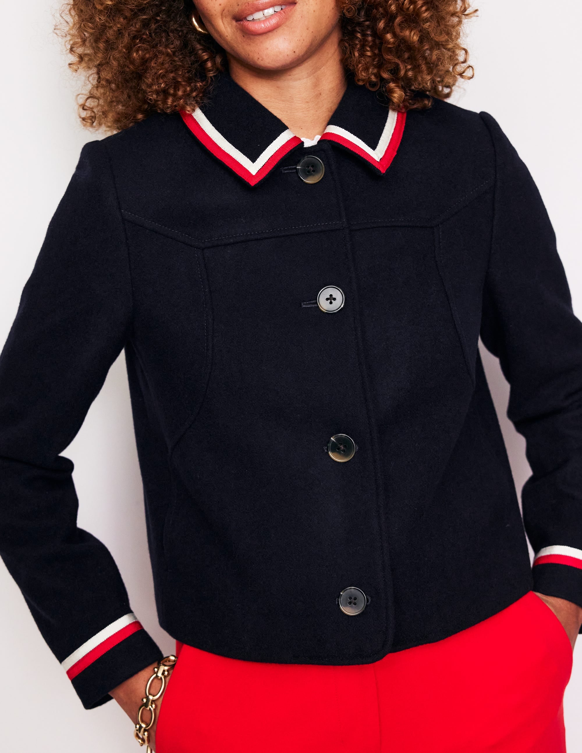 Oxford Melton Jacket-Navy - Image 2