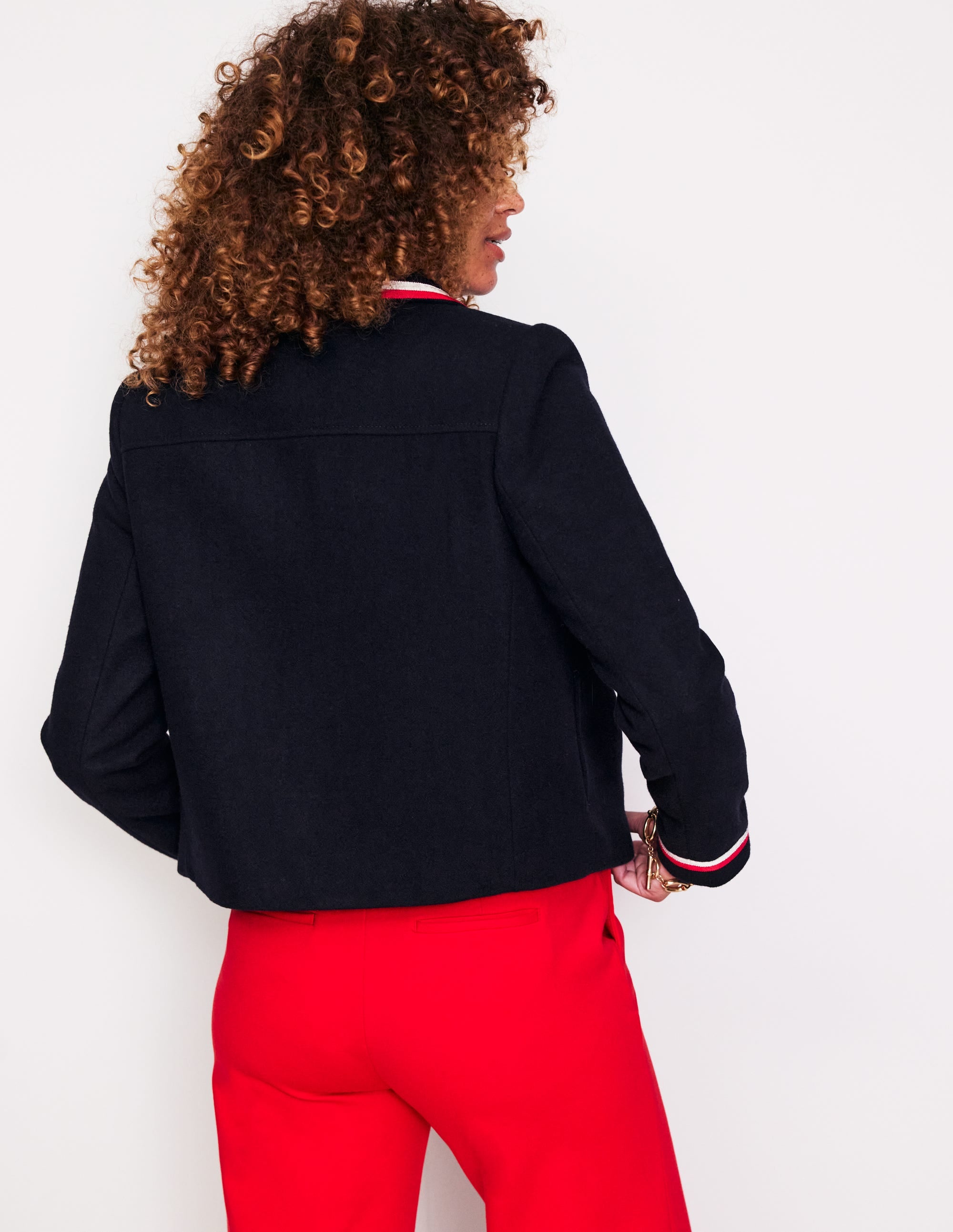 Oxford Melton Jacket-Navy - Image 3