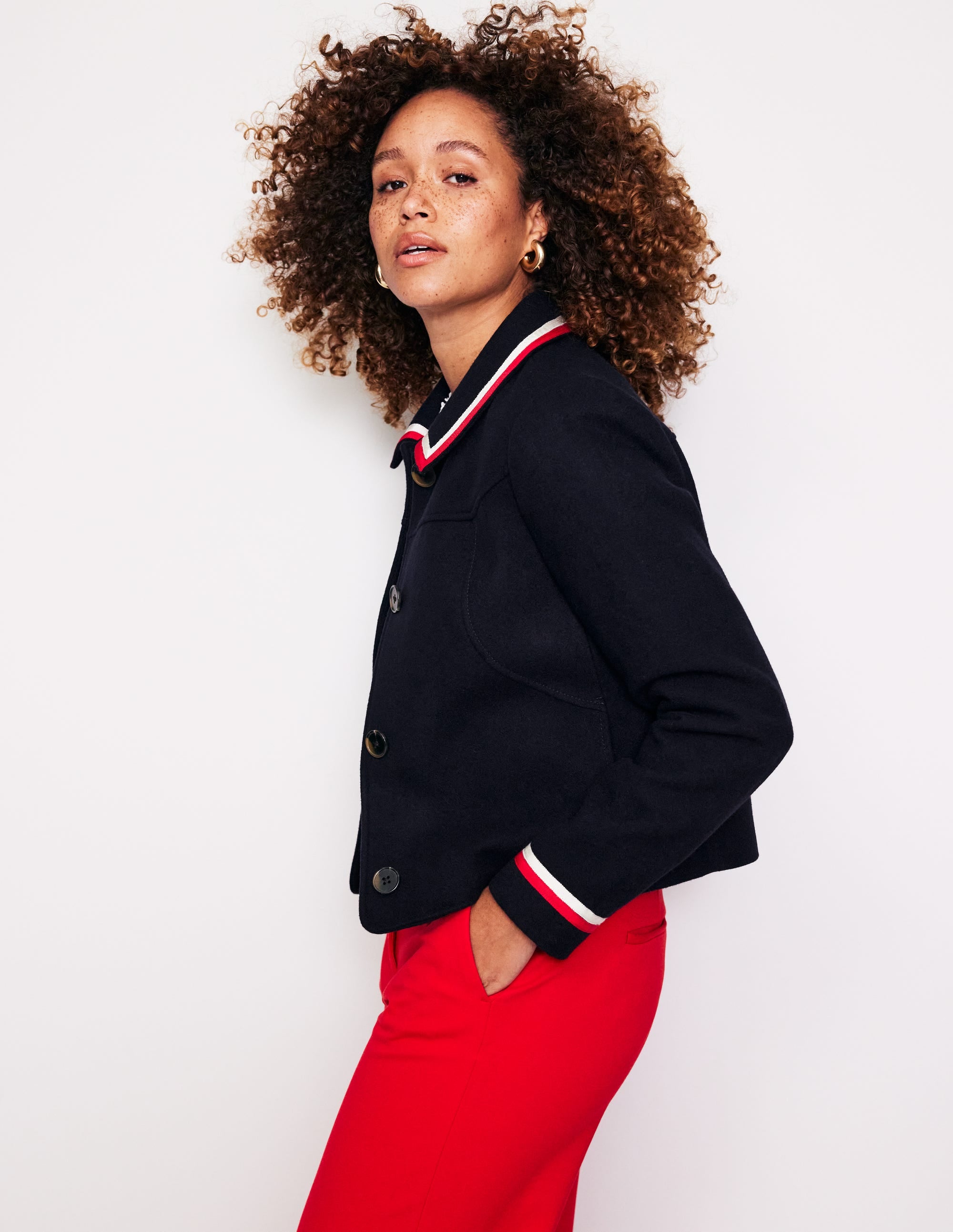 Oxford Melton Jacket-Navy - Image 4