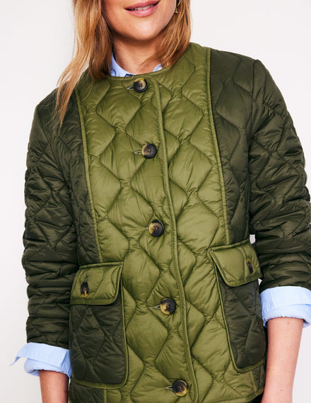 Derby Quilted Jacket-Winter Moss