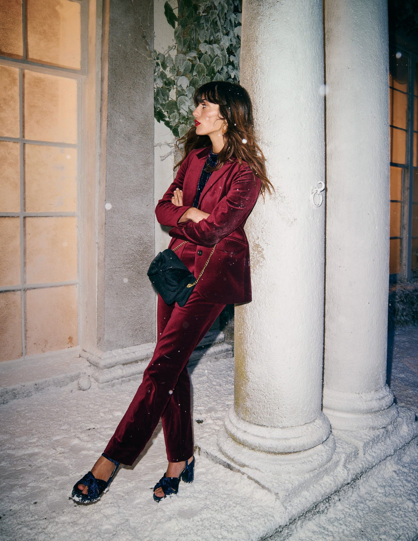 Marylebone Velvet Blazer-Cabernet