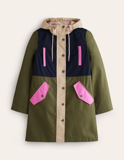 Wells Waterproof Coat-Multi Colourblock