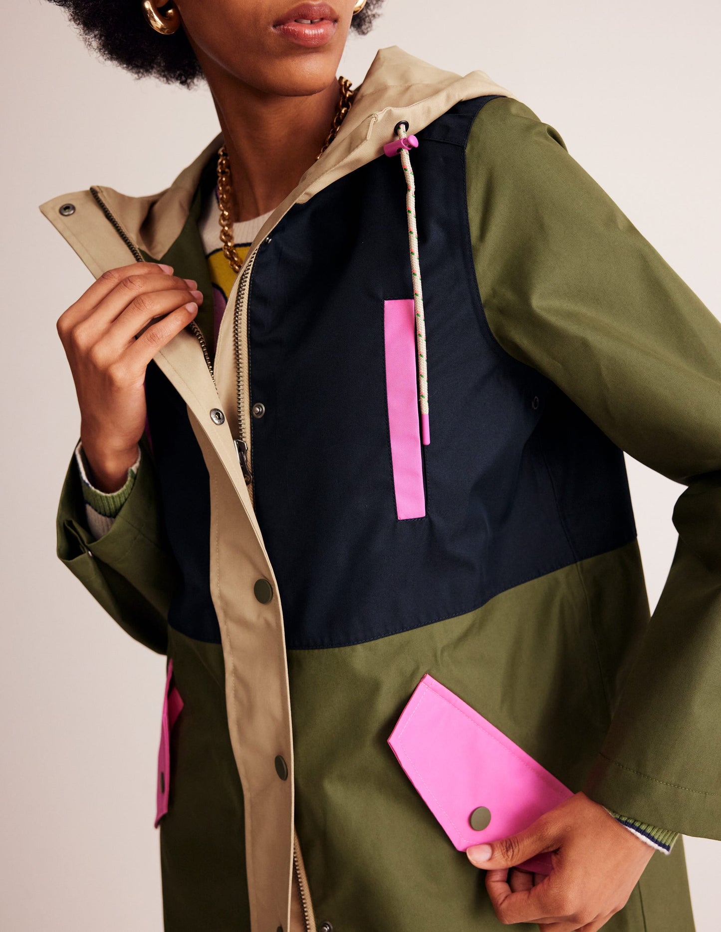 Wells Waterproof Coat-Multi Colourblock