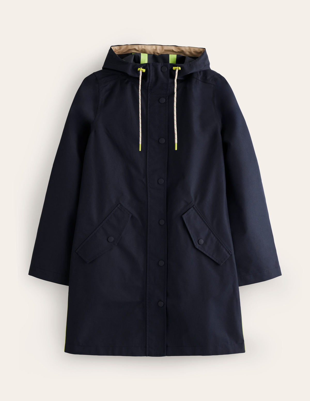 Wells Waterproof Hooded Coat-Navy - Image 6