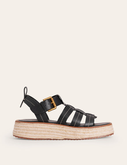 Chunky Fisherman Sandals-Black