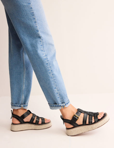 Chunky Fisherman Sandals-Black