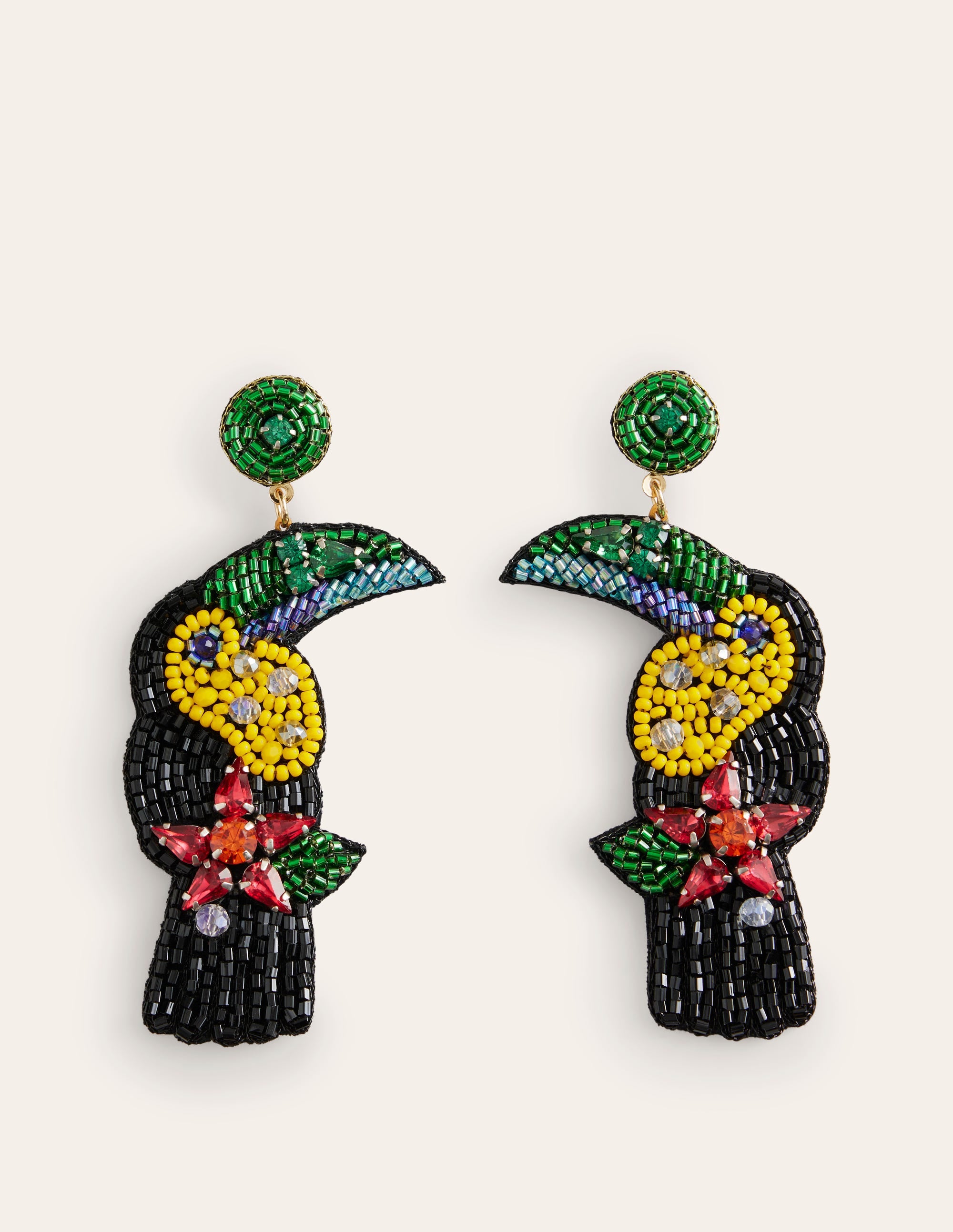 Beady Motif Earrings-Toucan - Image 2