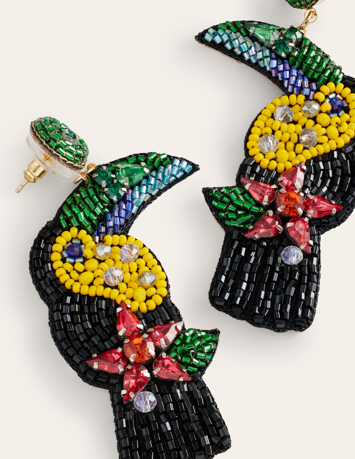 Beady Motif Earrings-Toucan - Image 3