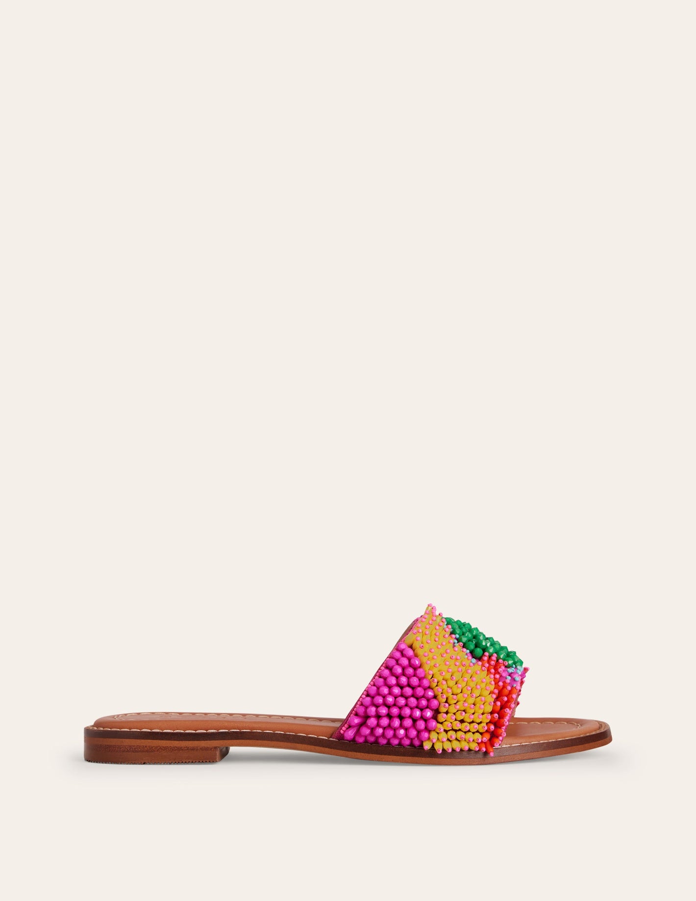 Multi-Beaded Flat Sandals-Multi