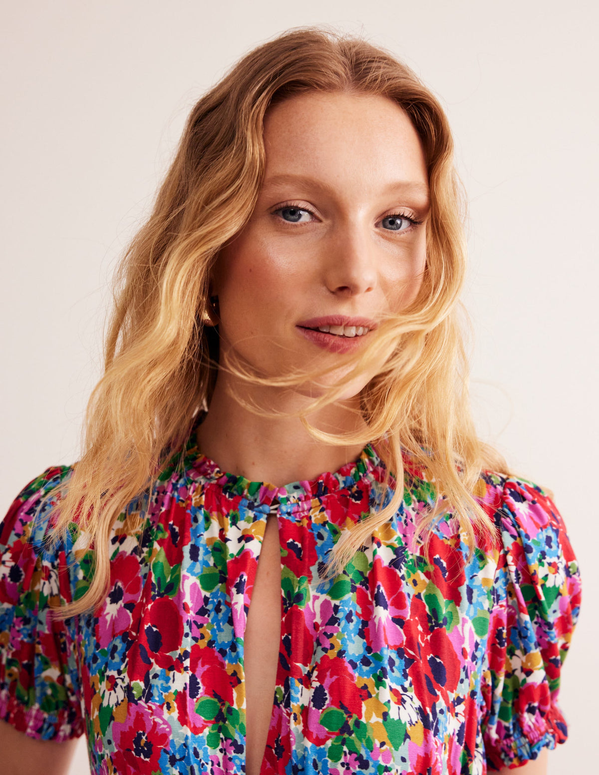 Rosanna Jersey Midi Tea Dress-Multi, Wild Poppy - Image 2