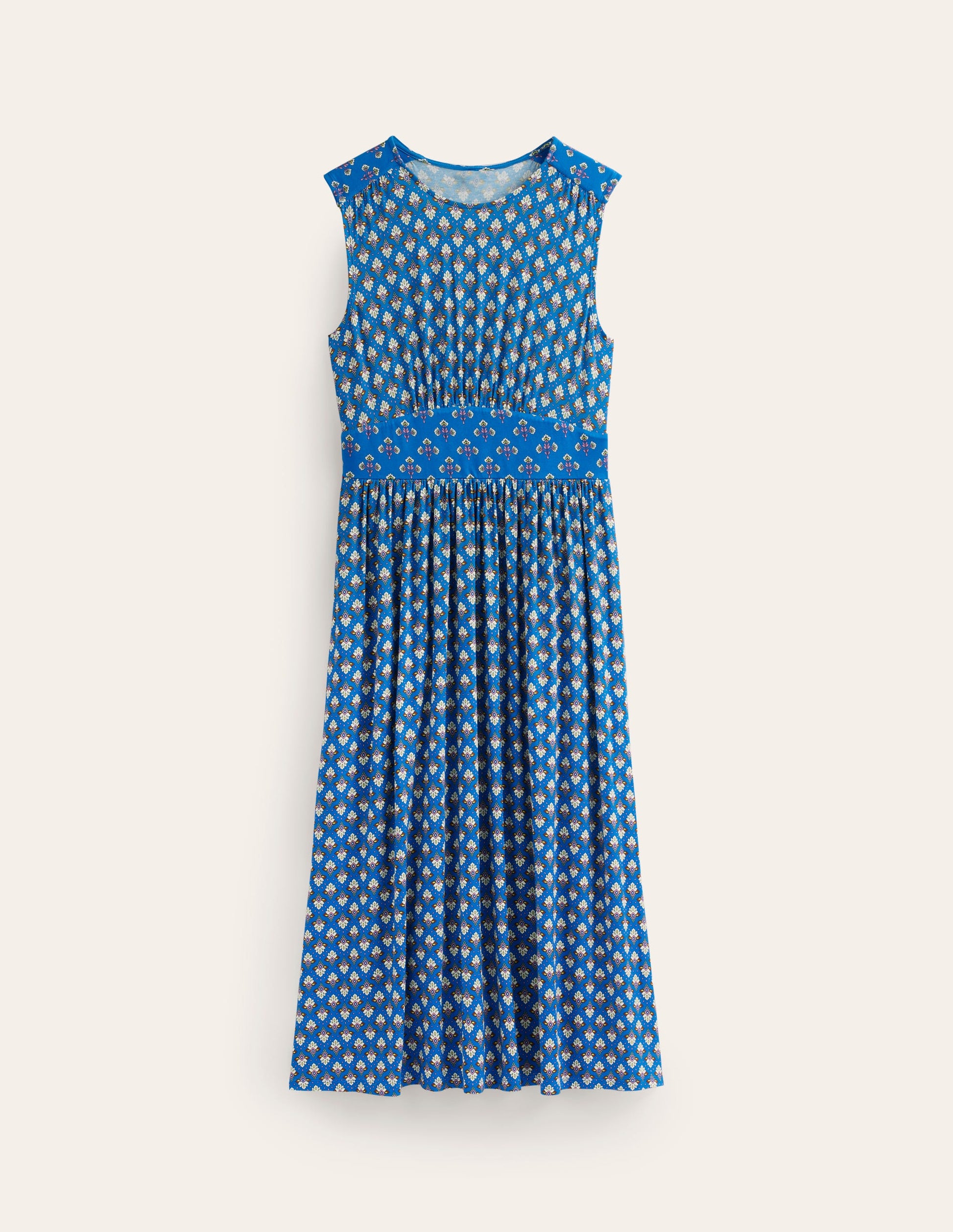 Thea Sleeveless Midi Dress-Indigo Bunting, Passion Stem-5