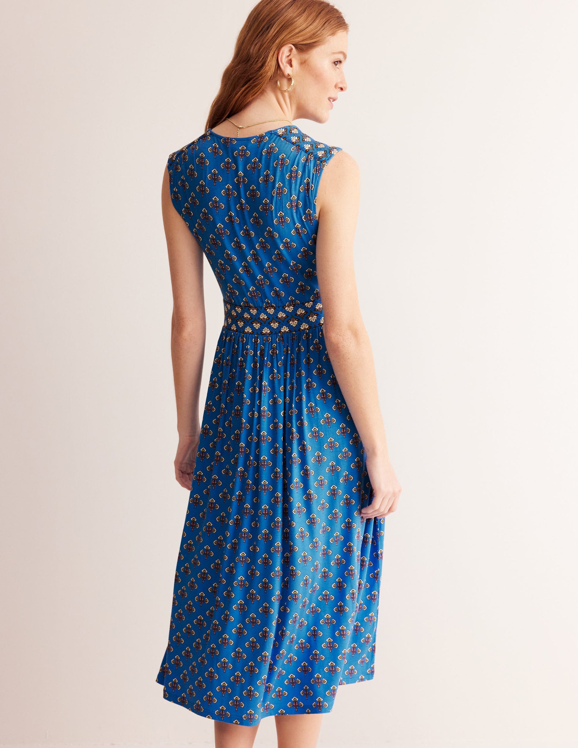 Thea Sleeveless Midi Dress-Indigo Bunting, Passion Stem-3
