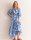 Alba Tiered Cotton Maxi Dress-Surf The Web, Pineapple Wave