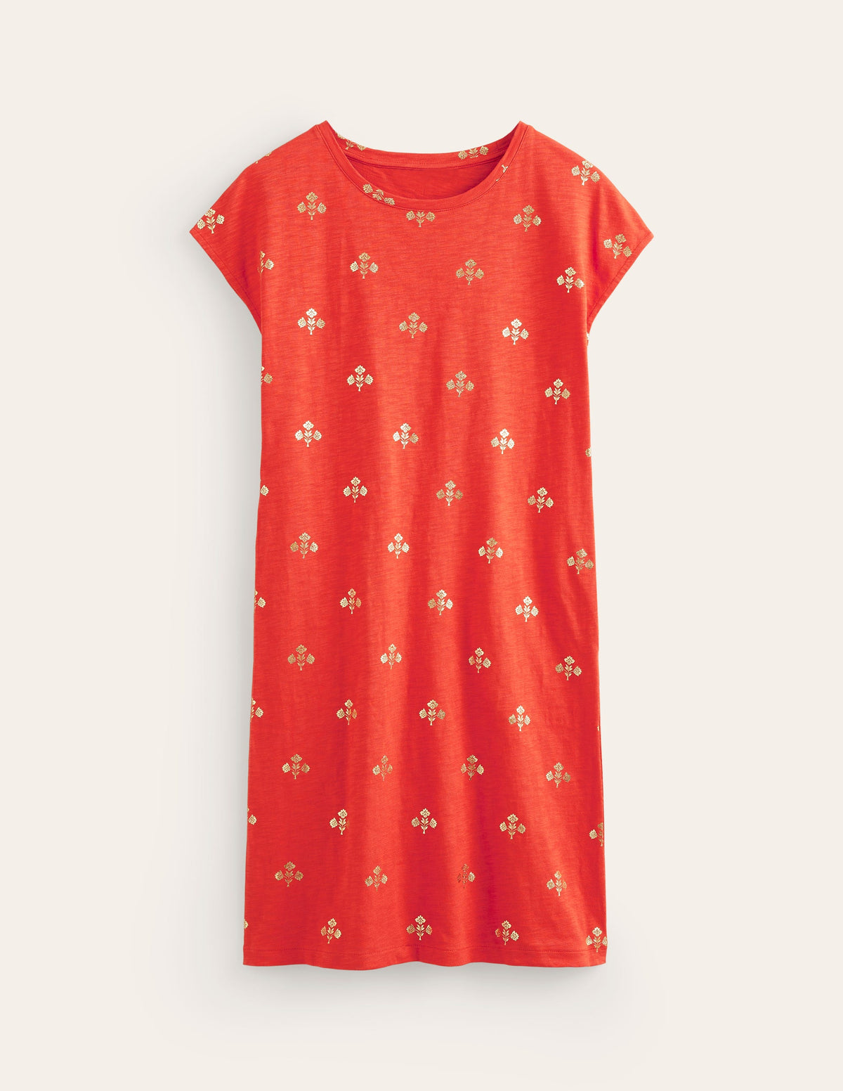 Leah Jersey T-shirt Dress-Flame Scarlet, Passion Stem - Image 5