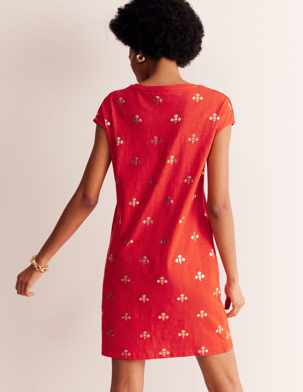 Leah Jersey T-shirt Dress-Flame Scarlet, Passion Stem - Image 3