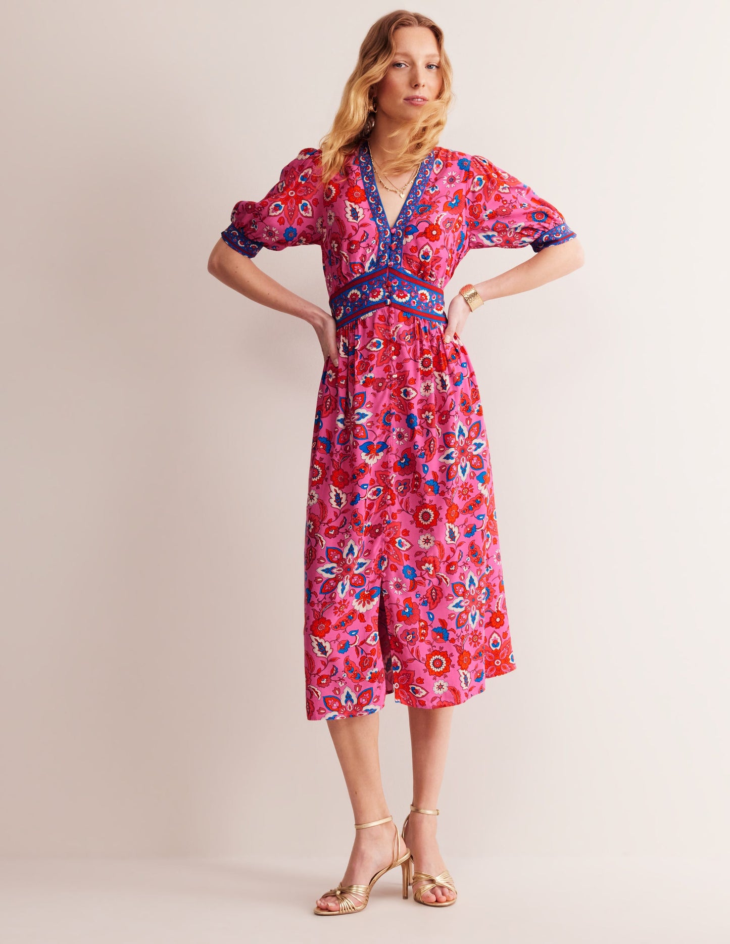 Elsa Midi Tea Dress-Sangria Sunset, Hotch