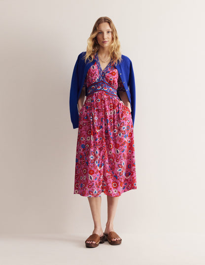 Elsa Midi Tea Dress-Sangria Sunset, Hotch