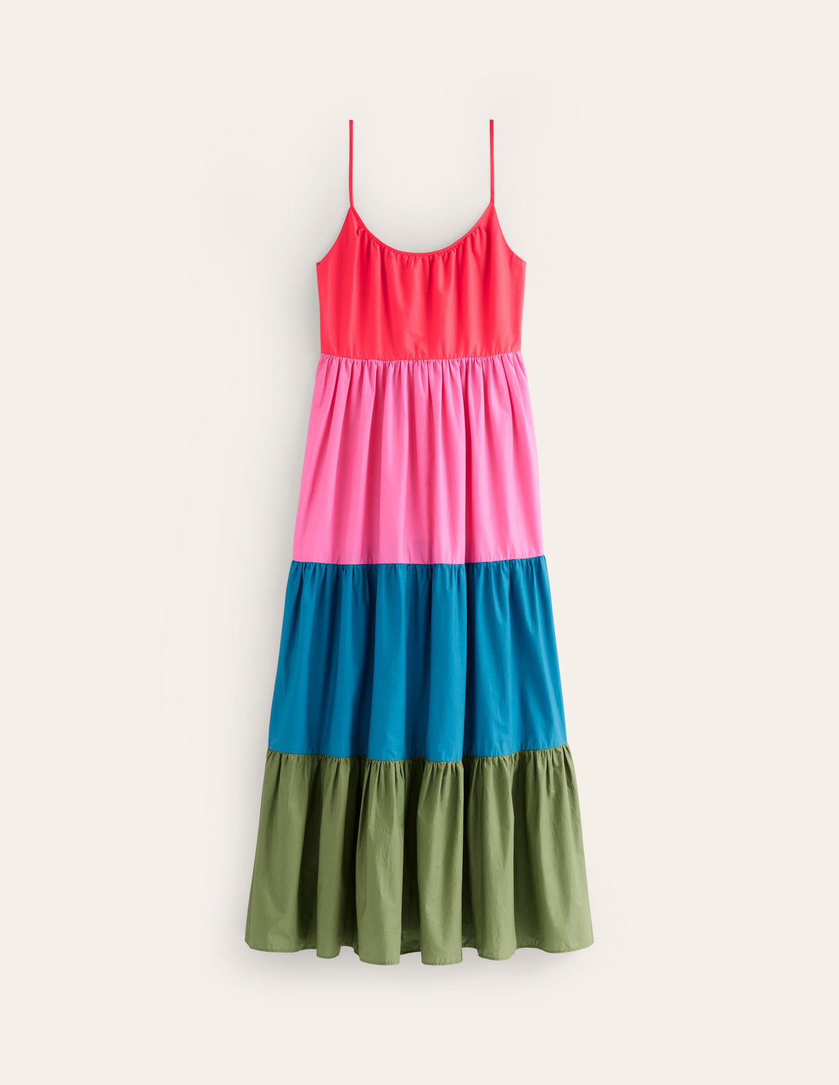 Trapeze Cotton Maxi Dress-Colourblock - Image 6