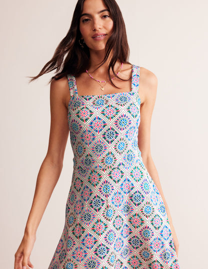 Bridget Ponte Midi Dress-Multi, Painterly Geo