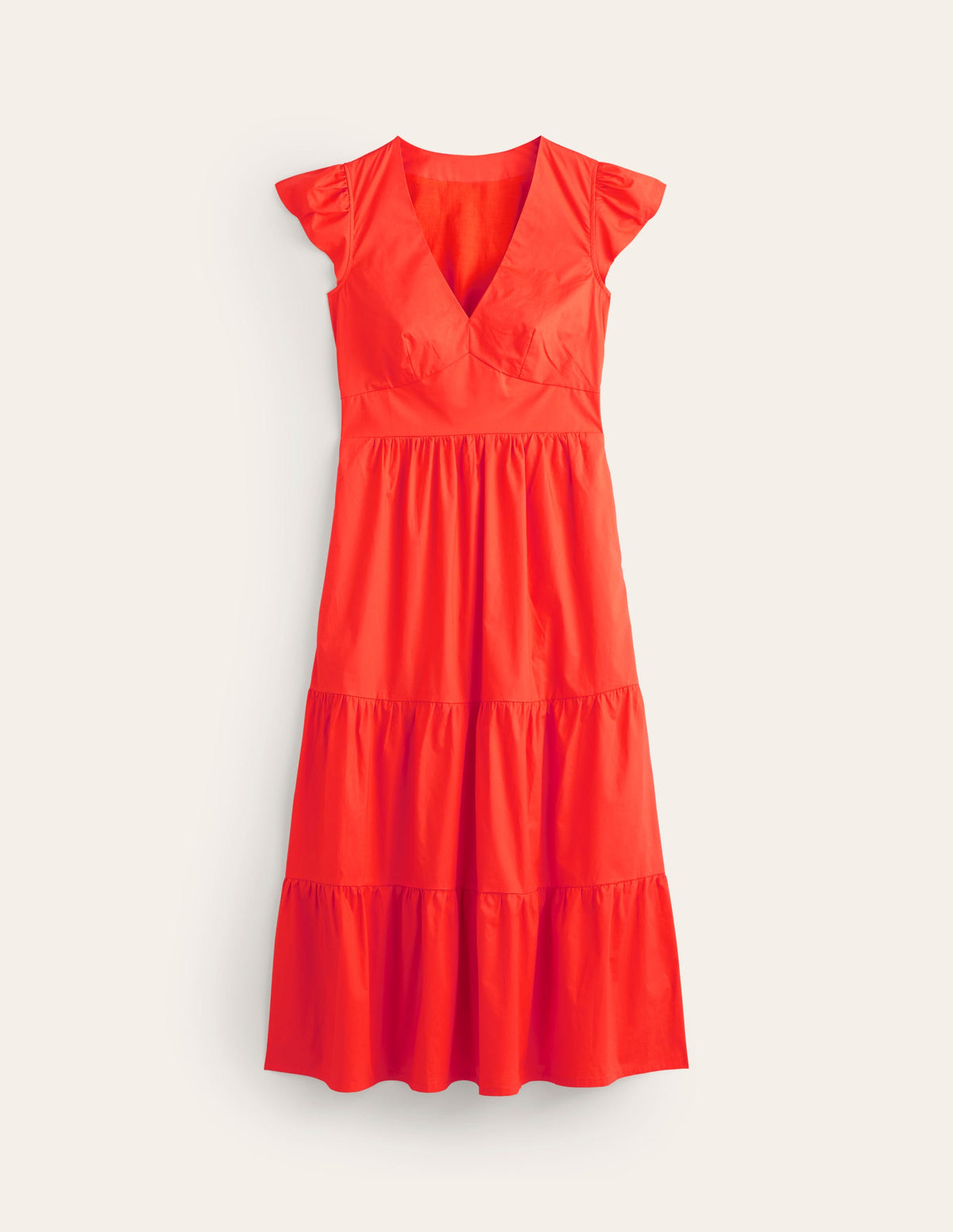 May Cotton Midi Tea Dress-Mandarin Orange - Image 5