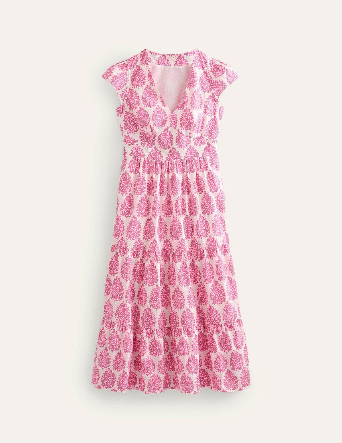 May Cotton Midi Tea Dress-Sangria Sunset, Floret-6