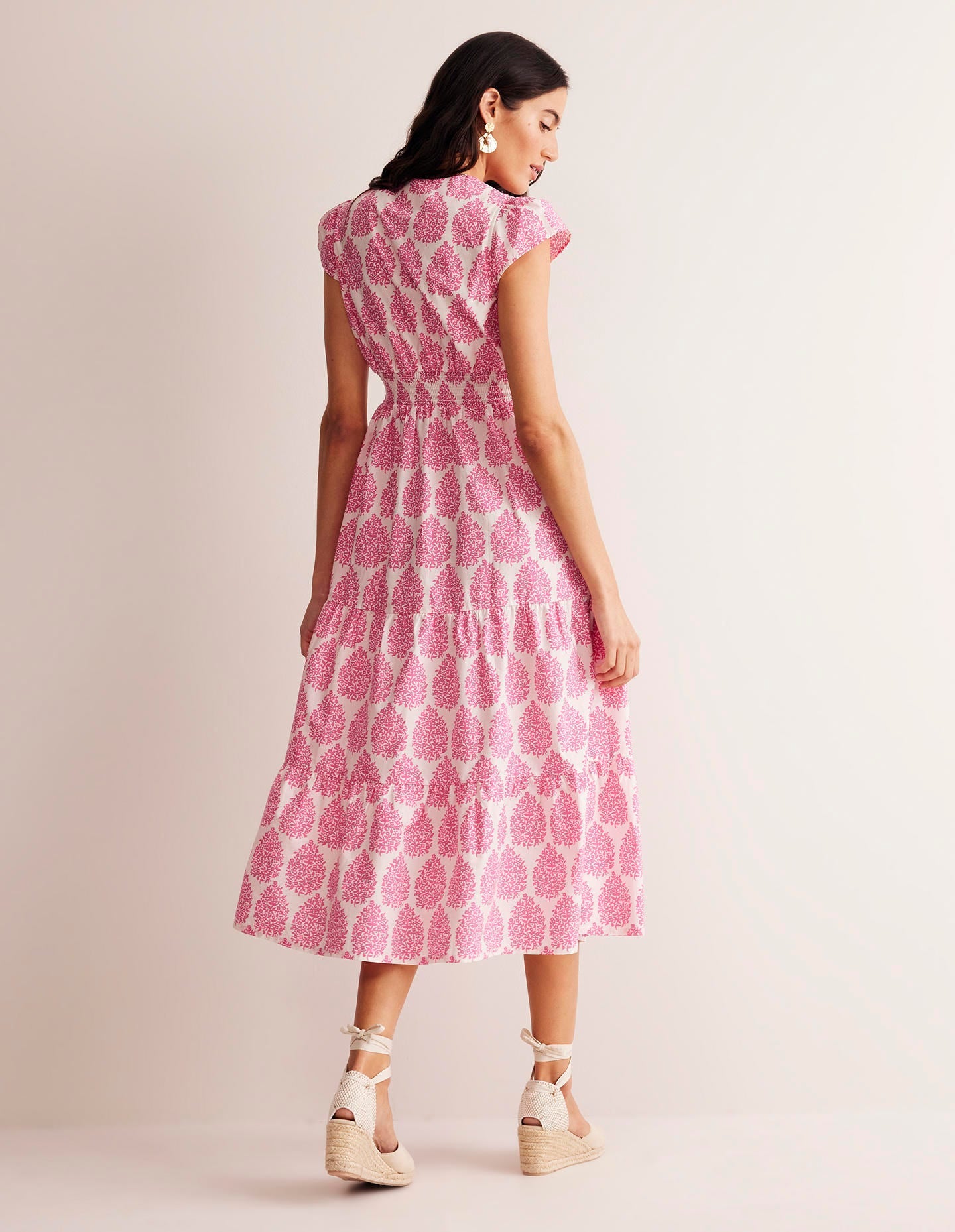 May Cotton Midi Tea Dress-Sangria Sunset, Floret - Image 3