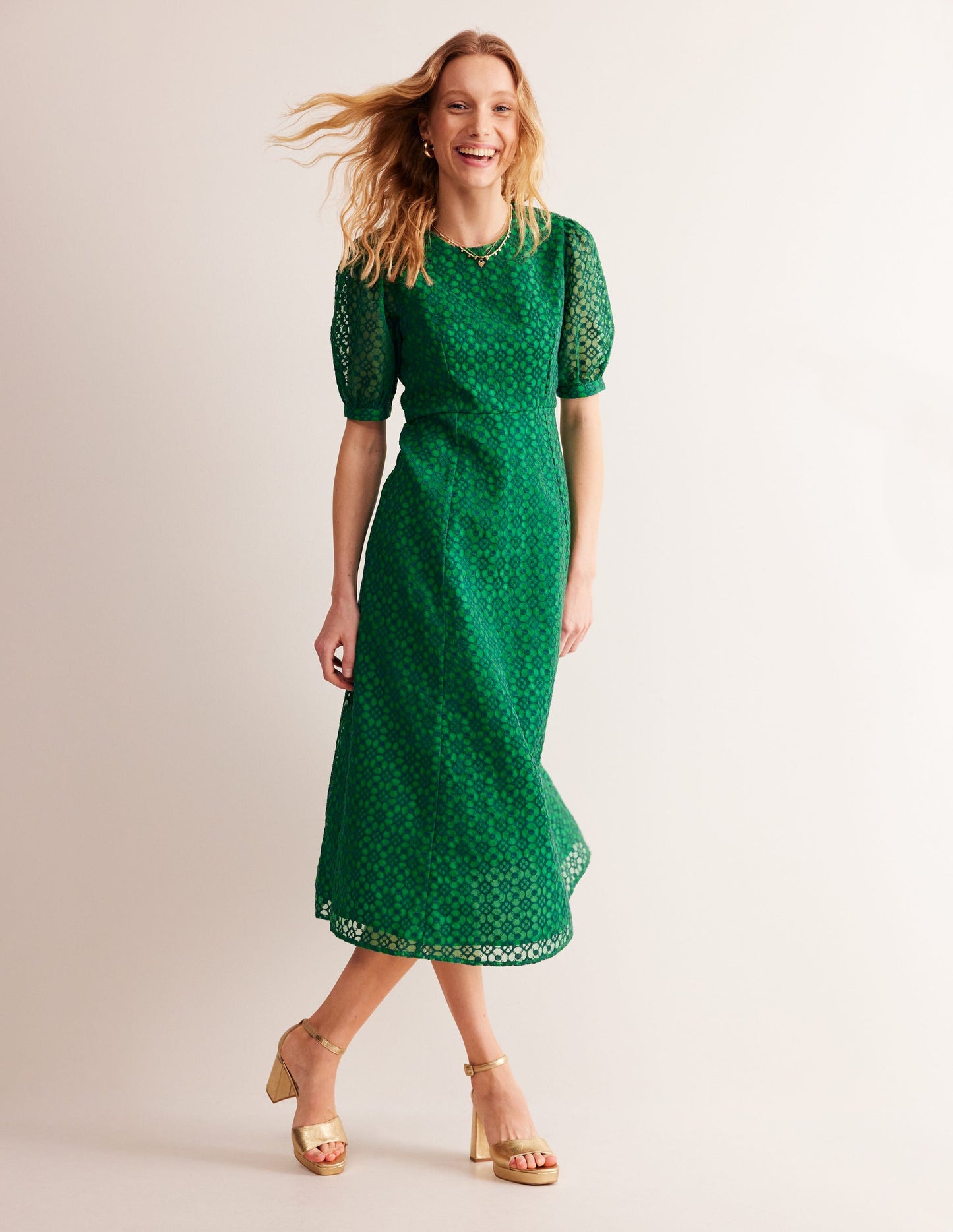 Organza Occasion Dress-Green Tambourine