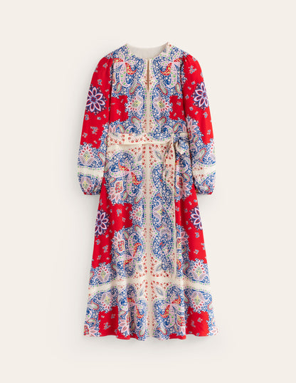 Occasion Blouson Maxi Dress-Rubicondo, Ornate Paisley