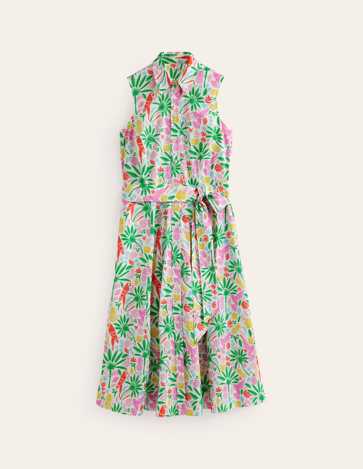 Amy Sleeveless Shirt Dress-Multi, Tropical Paradise - Image 6