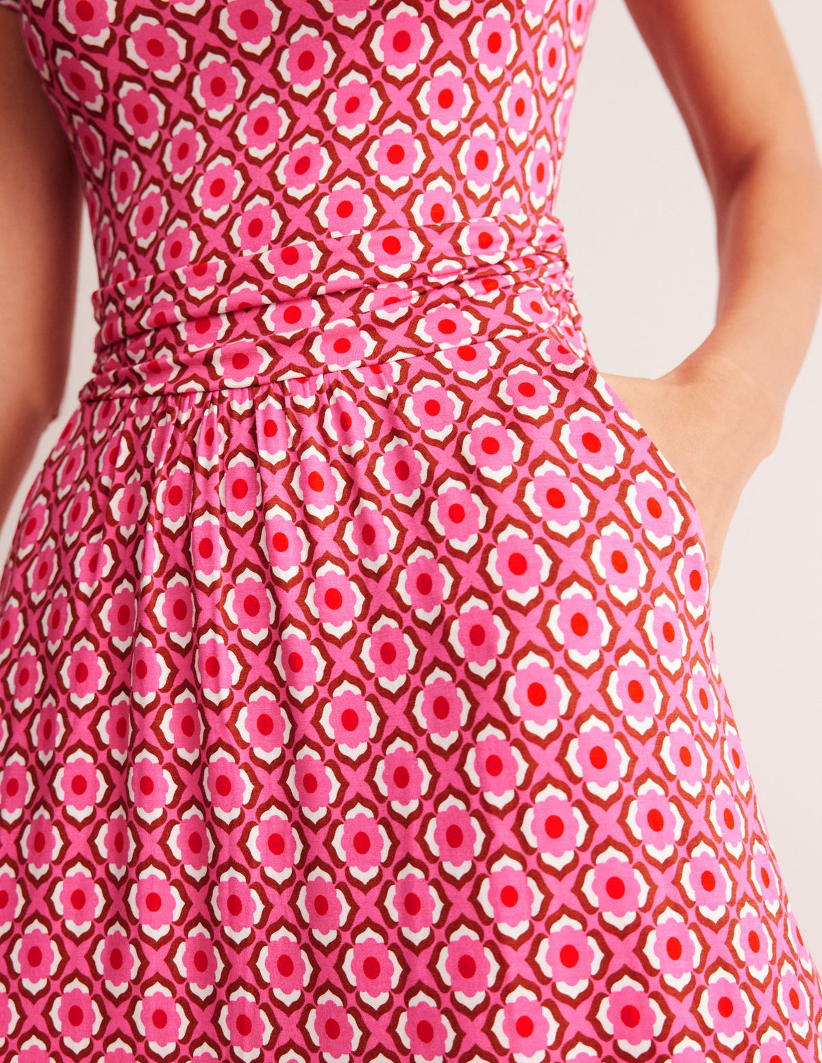 Amelie Jersey Midi Dress-Sangria Sunset, Geo Pome - Image 3