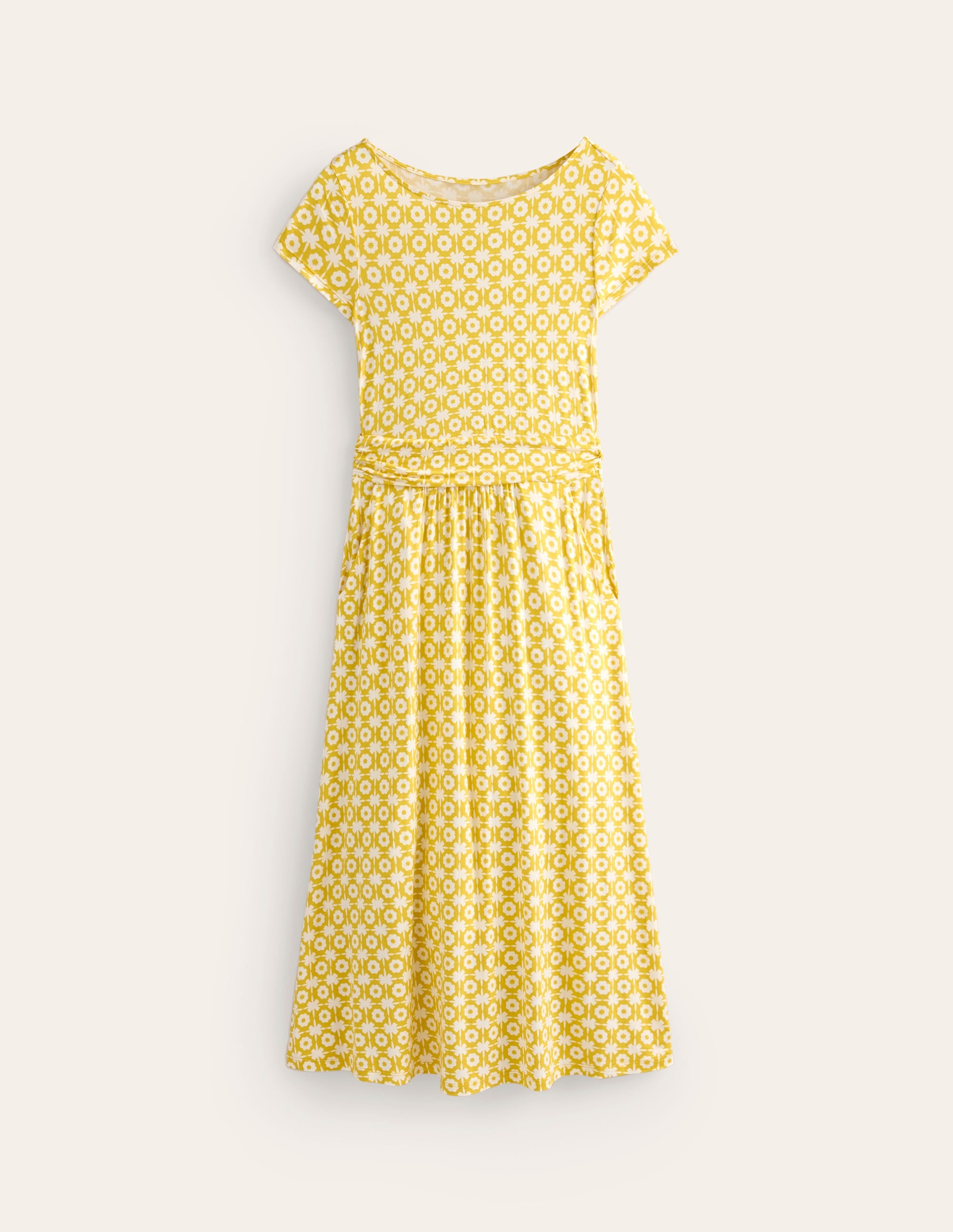 Amelie Jersey Midi Dress-Passion Fruit, Blossom Tile - Image 5