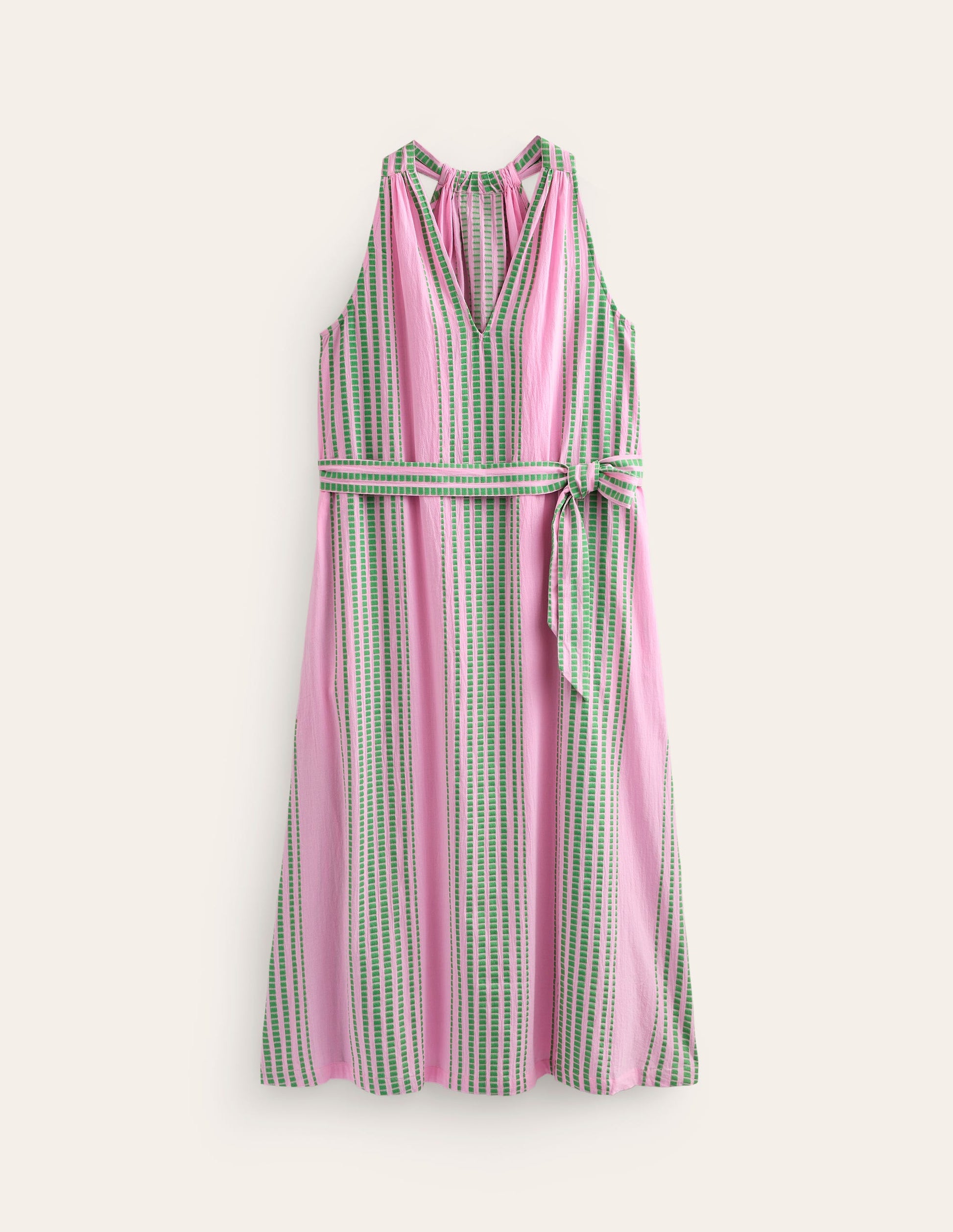 Jacquard Beach Dress-Green and Pink Jacquard-6