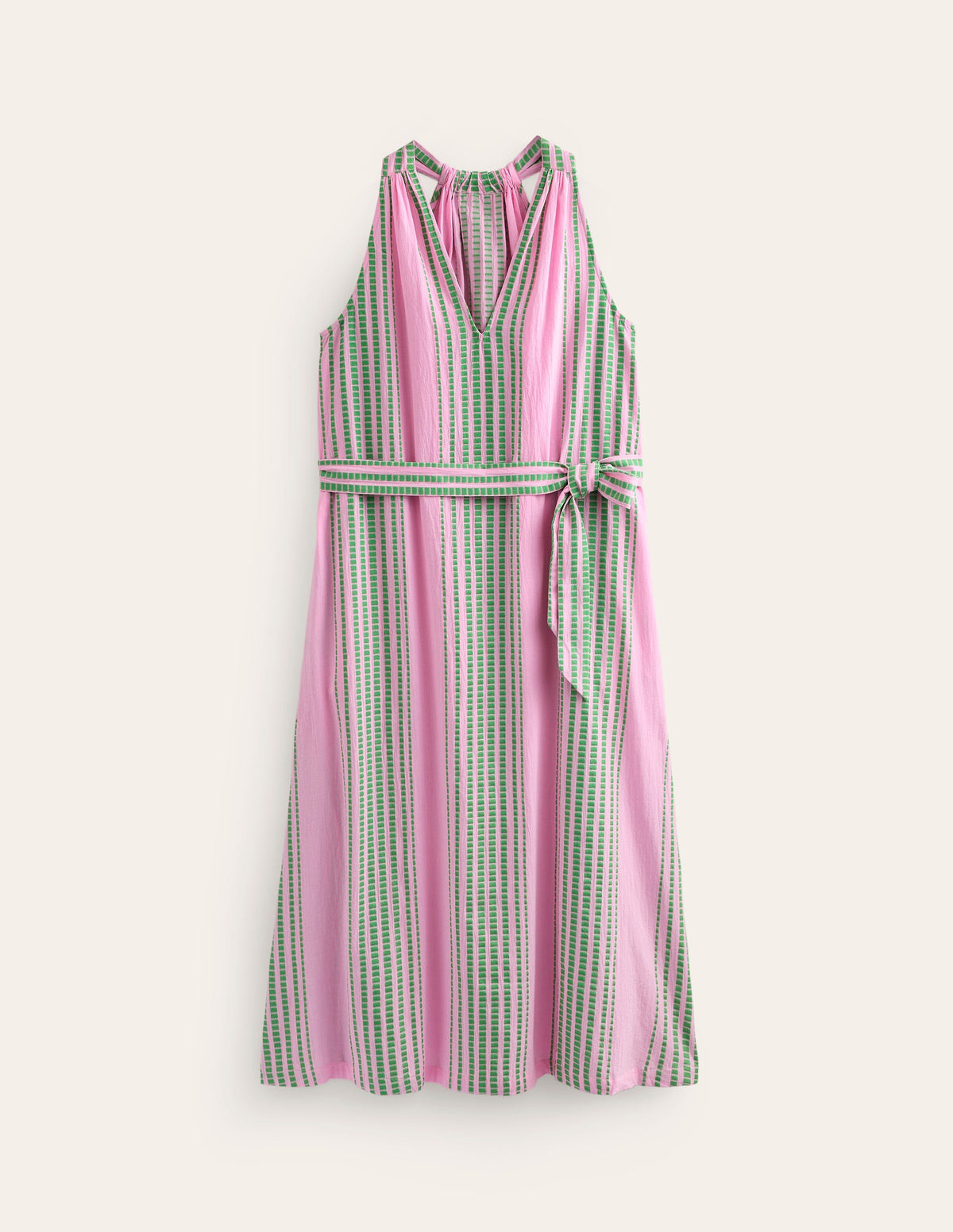 Jacquard Beach Dress-Green and Pink Jacquard - Image 6