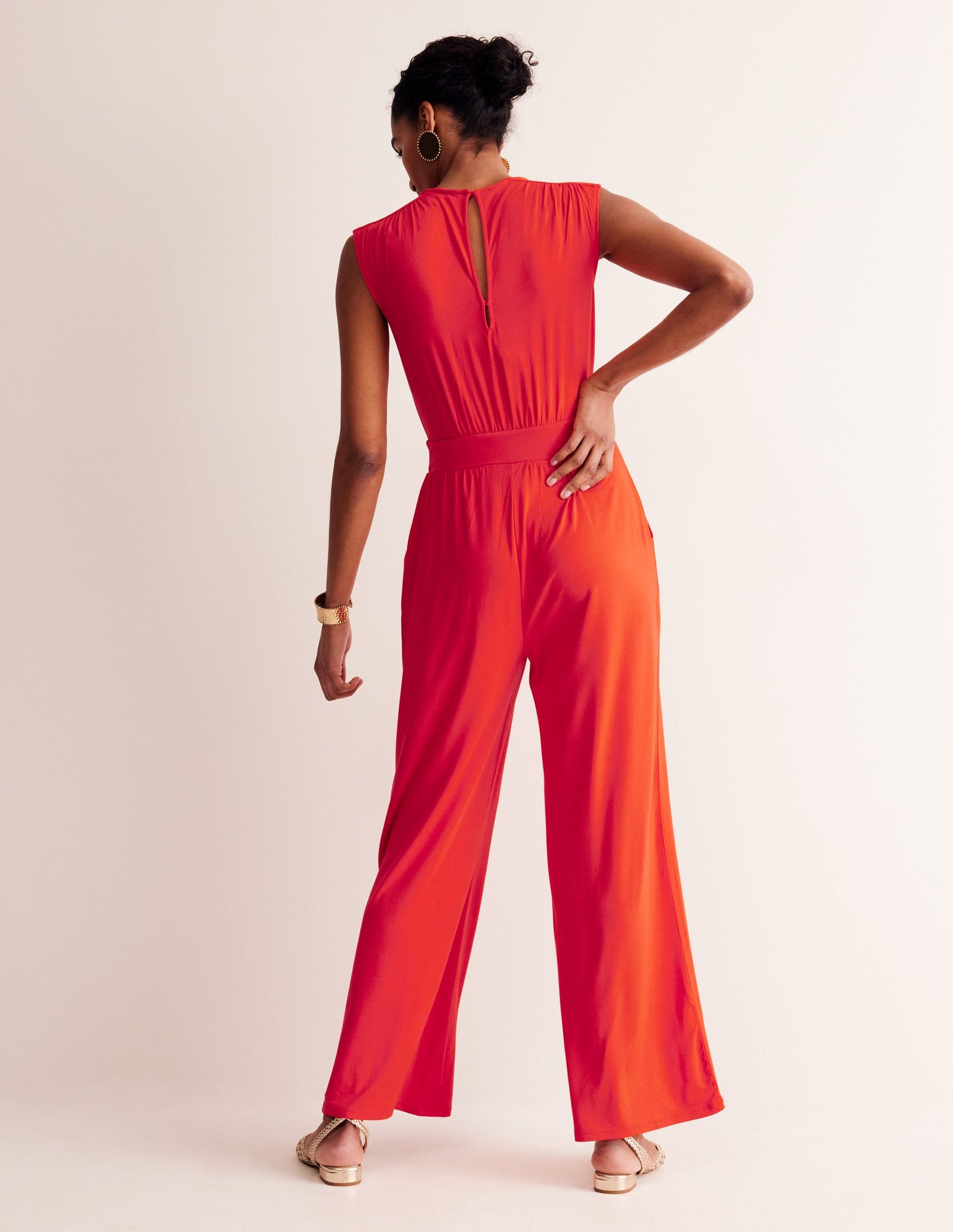 Thea Jersey Jumpsuit-Flame Scarlet