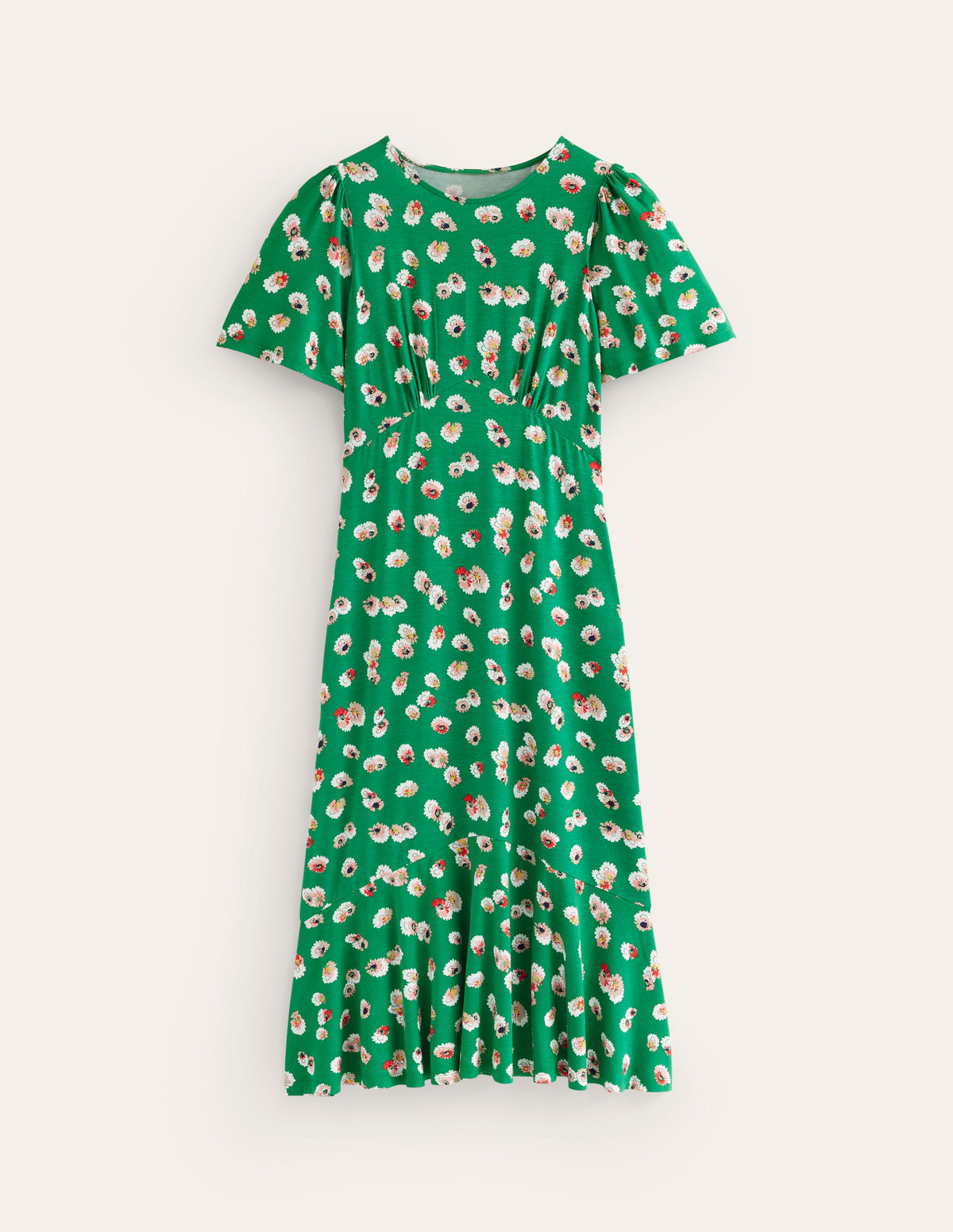 Felicity Jersey Midi Tea Dress-Green, Botanical Petal - Image 5