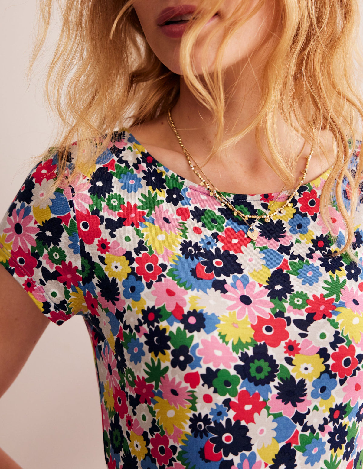 Amelie Jersey Dress-Multi, Paintbox Ditsy - Image 2