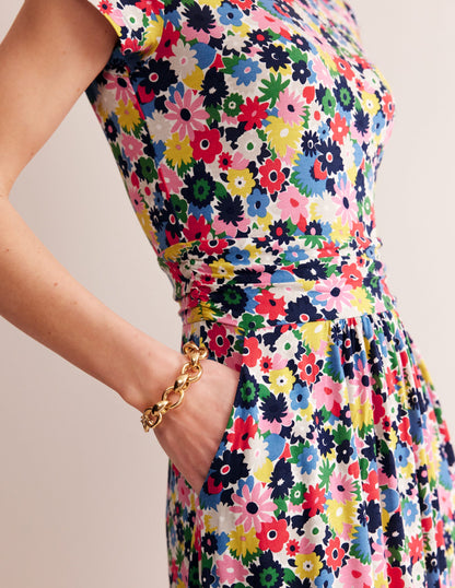 Amelie Jersey Dress-Multi, Paintbox Ditsy-4