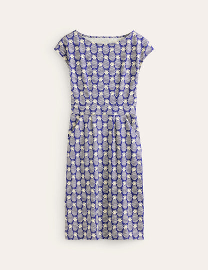 Florrie Jersey Dress-Surf the Web, Pineapple Geo