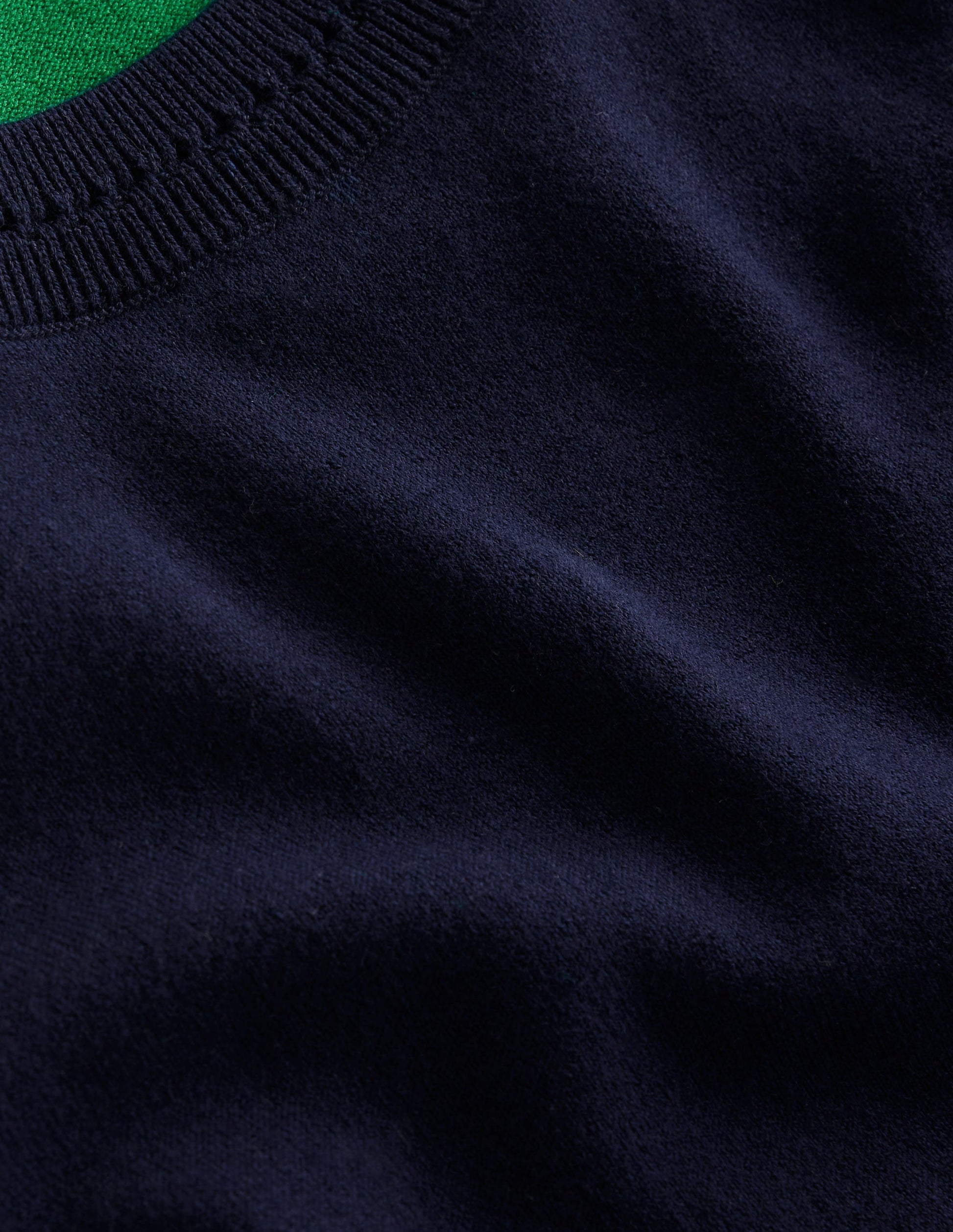 Catriona Cotton Crew T-shirt-Navy/ Rich Emerald-6