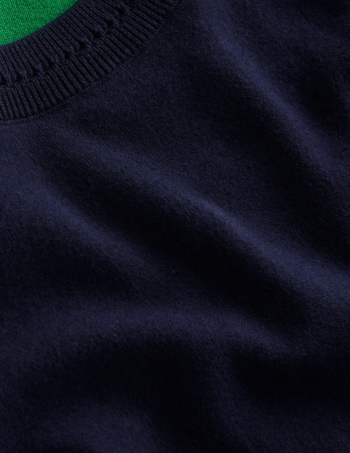 Catriona Cotton Crew T-shirt-Navy/ Rich Emerald - Image 6