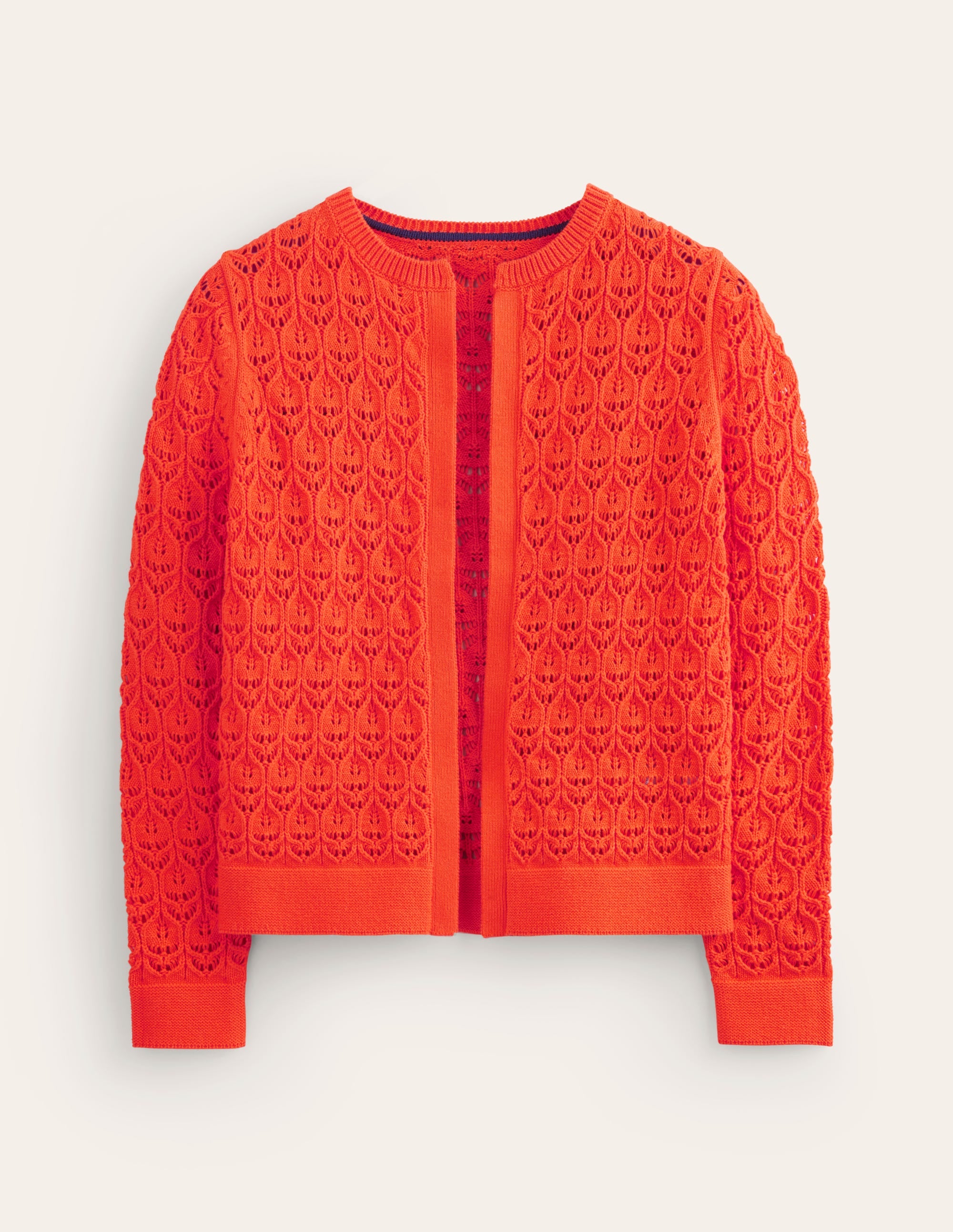 Crochet Knit Cardigan-Gladioli Orange - Image 5