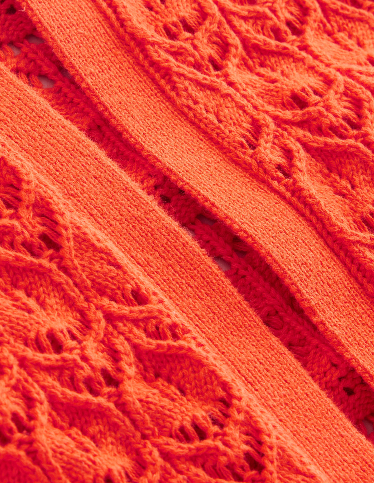 Crochet Knit Cardigan-Gladioli Orange - Image 6