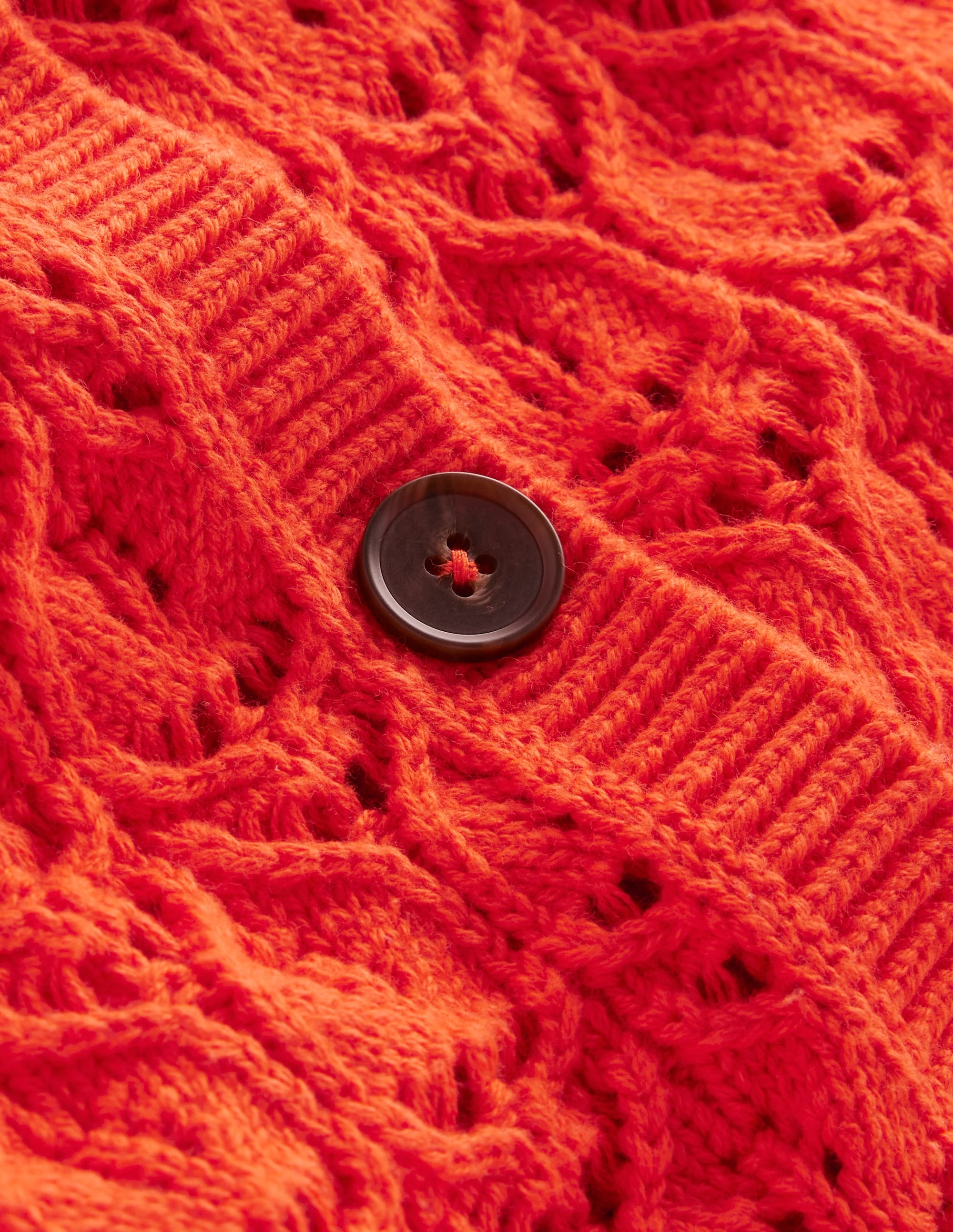 Short Sleeve Crochet Cardigan-Gladioli Orange - Image 6