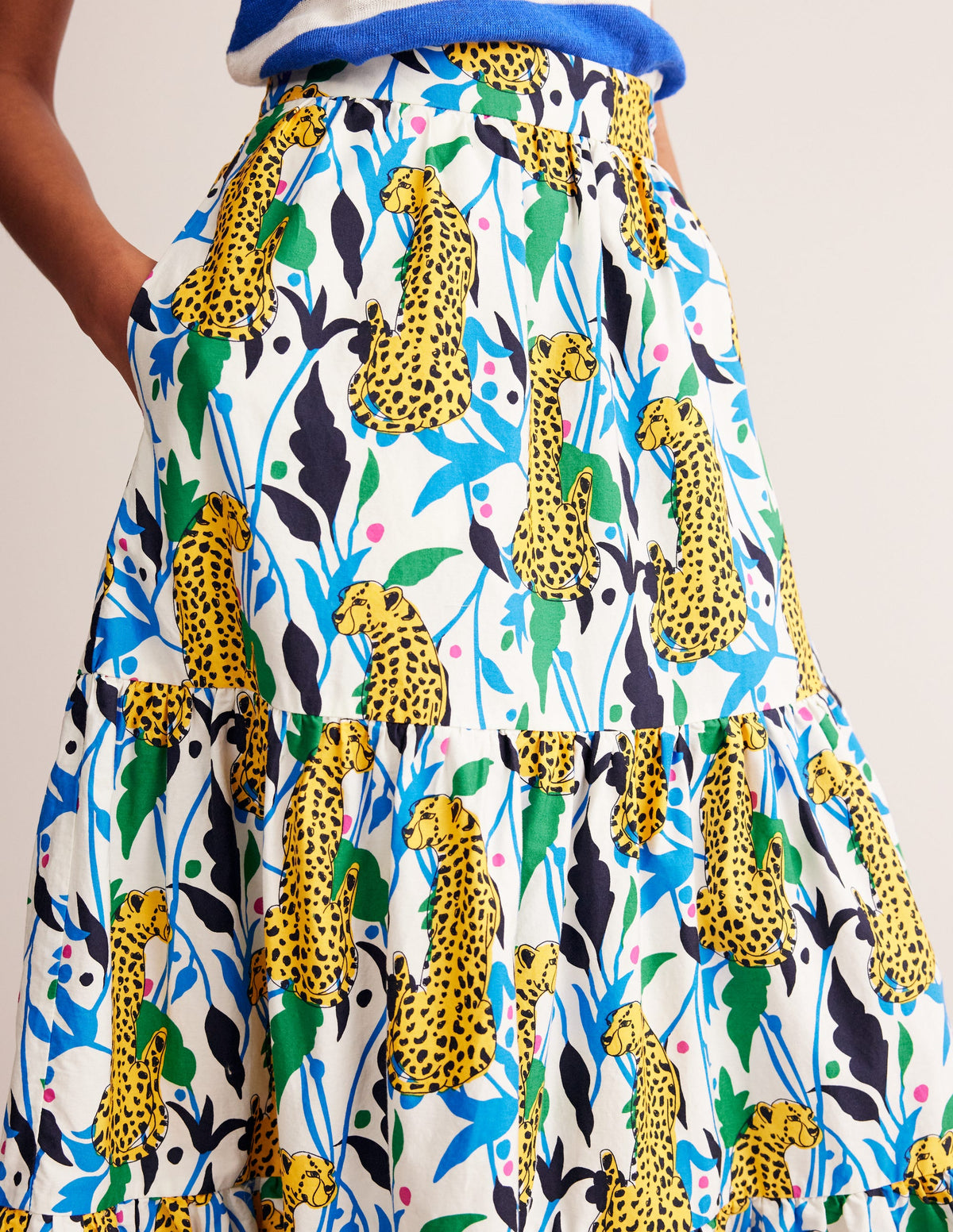 Lorna Tiered Maxi Skirt-Multi, Leopard Vine - Image 2