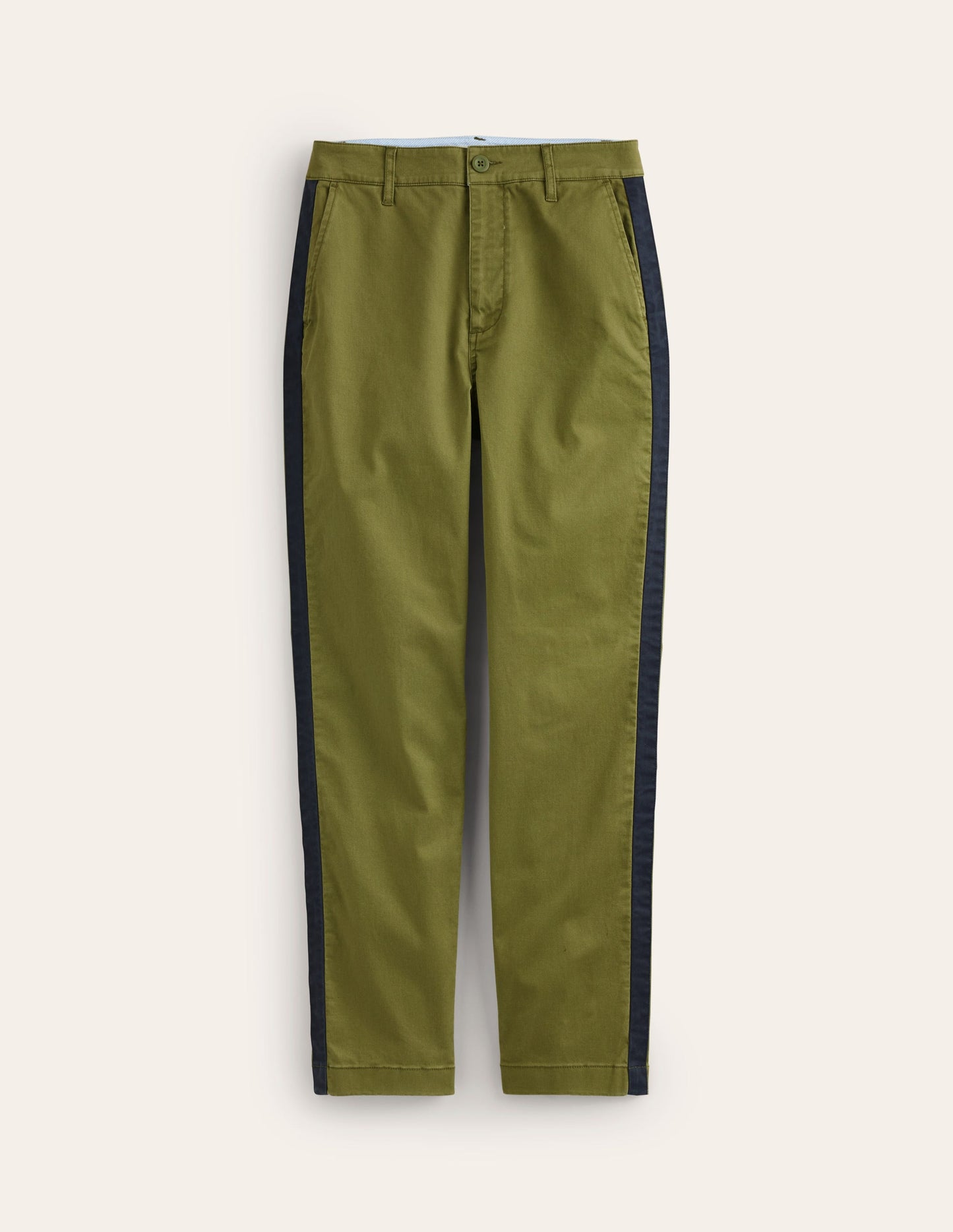 Barnsbury Chino Pants-Khaki Navy Side Stripe