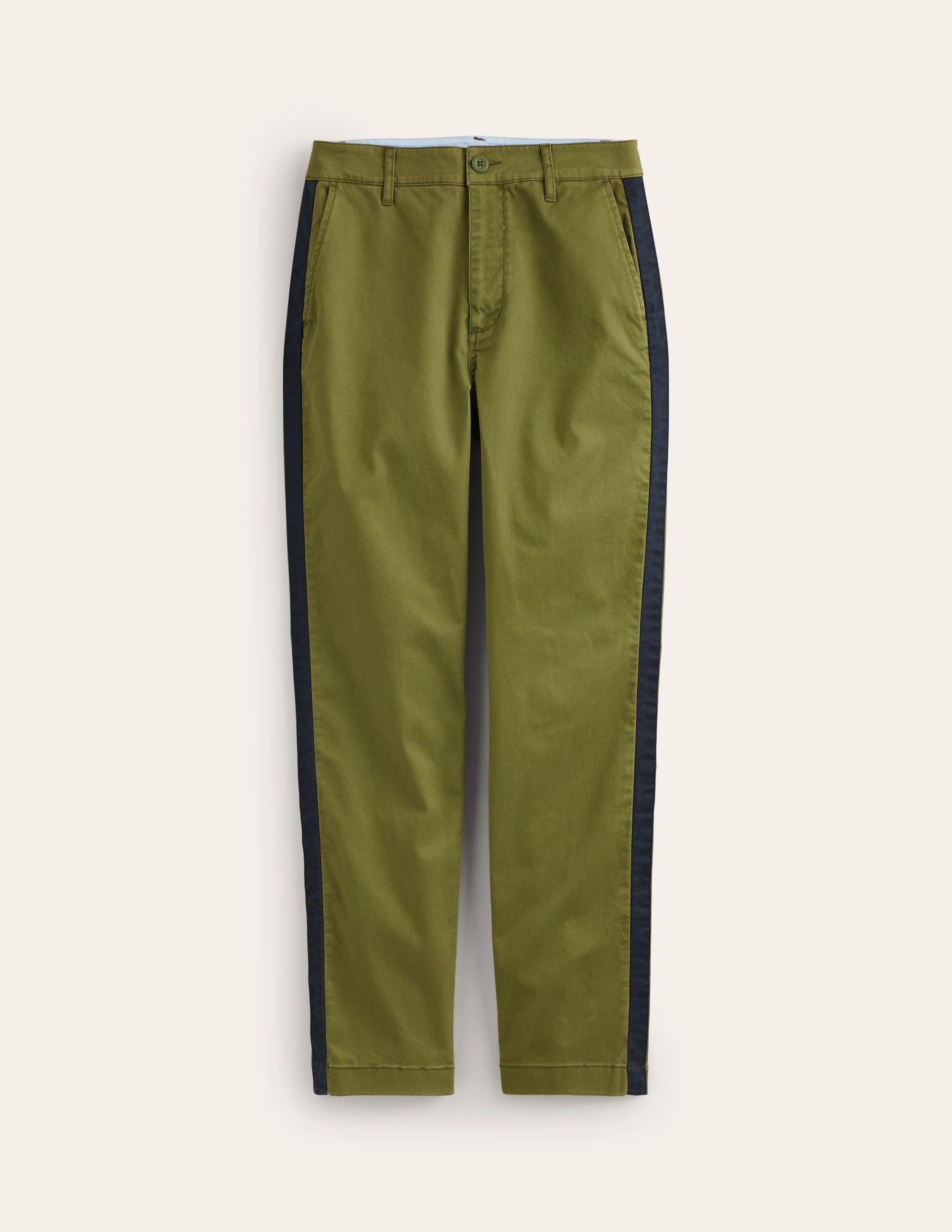 Barnsbury Chino Pants-Khaki Navy Side Stripe - Image 5
