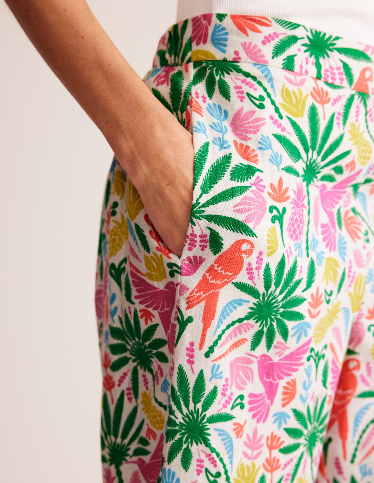 Hampstead Linen Pants-Multi, Tropical Paradise